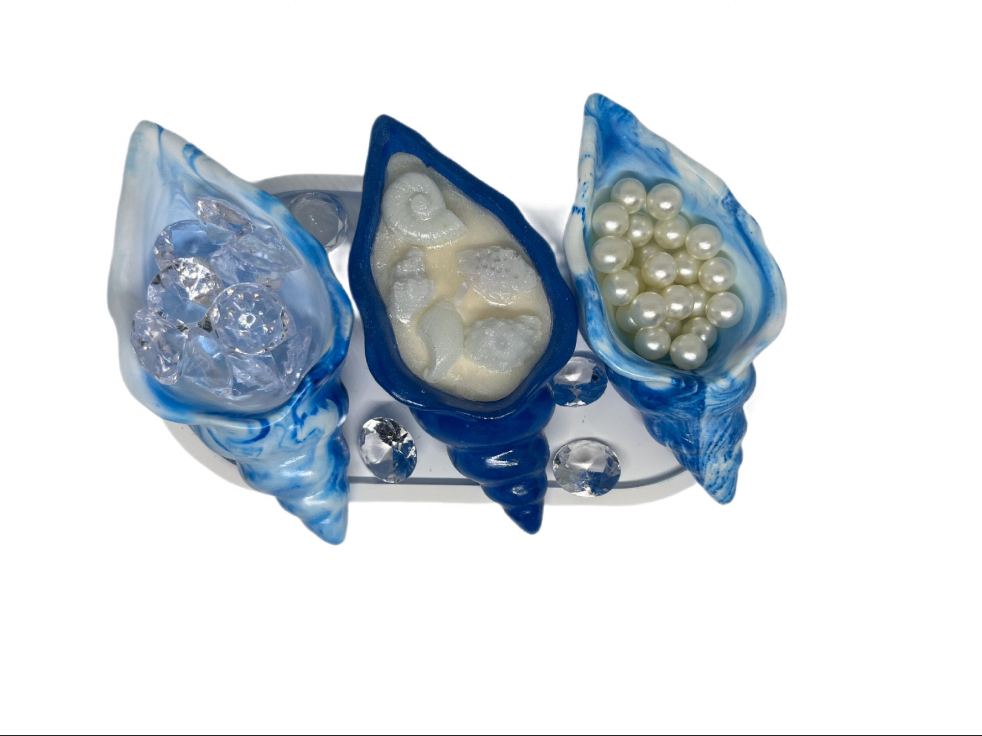 Marble seashell candle/ vessel