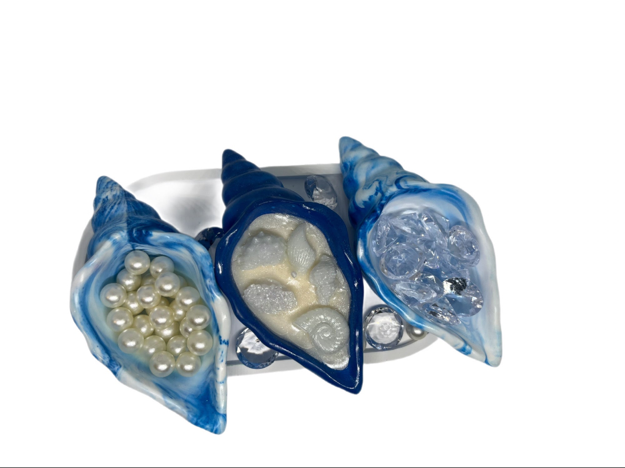 Marble seashell candle/ vessel