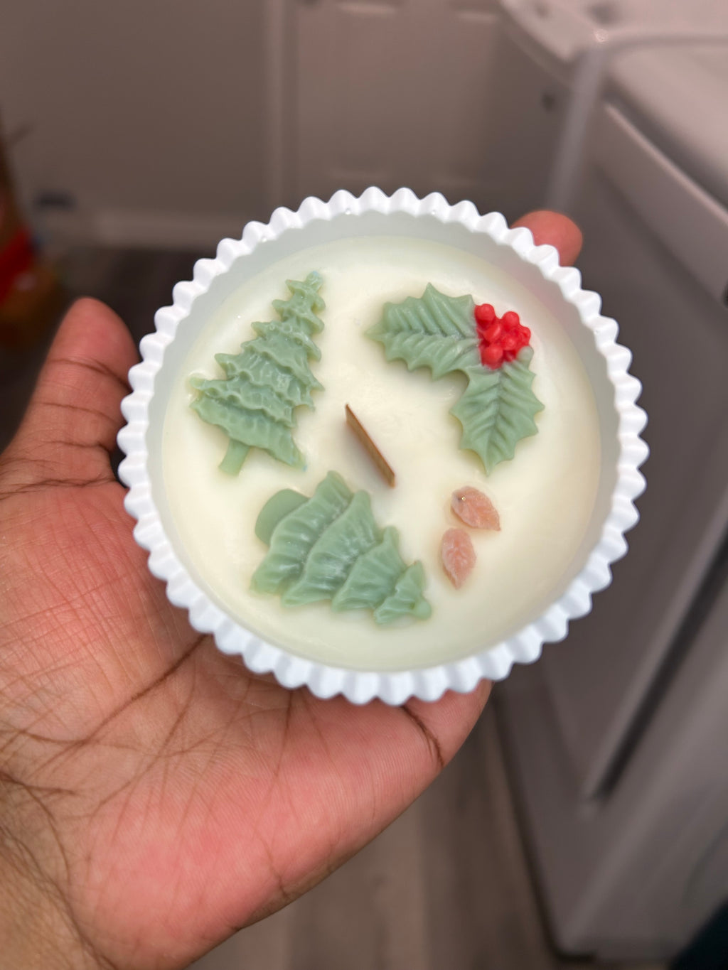 Christmas vessel, handmade with soy wax