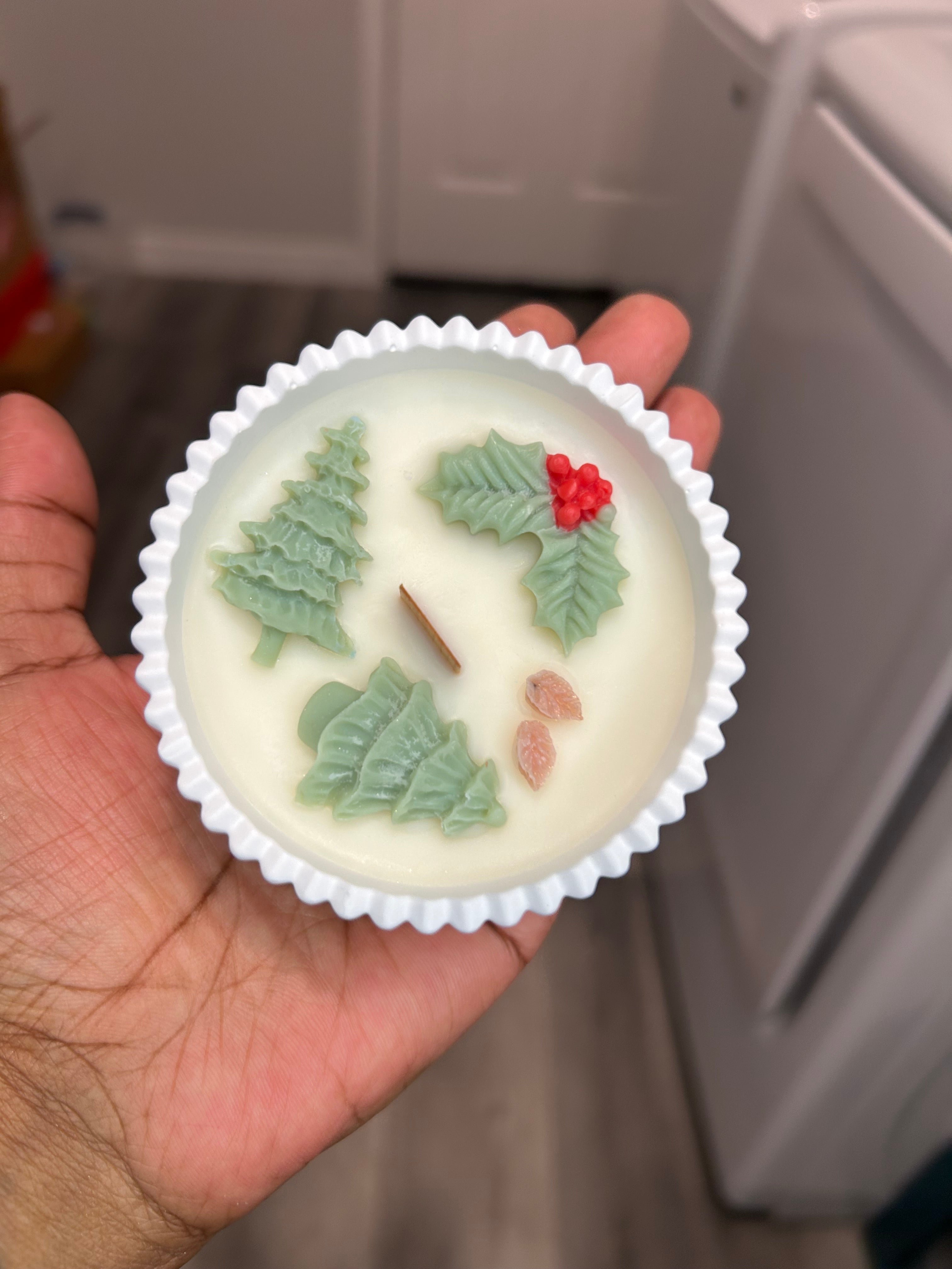 Christmas vessel, handmade with soy wax